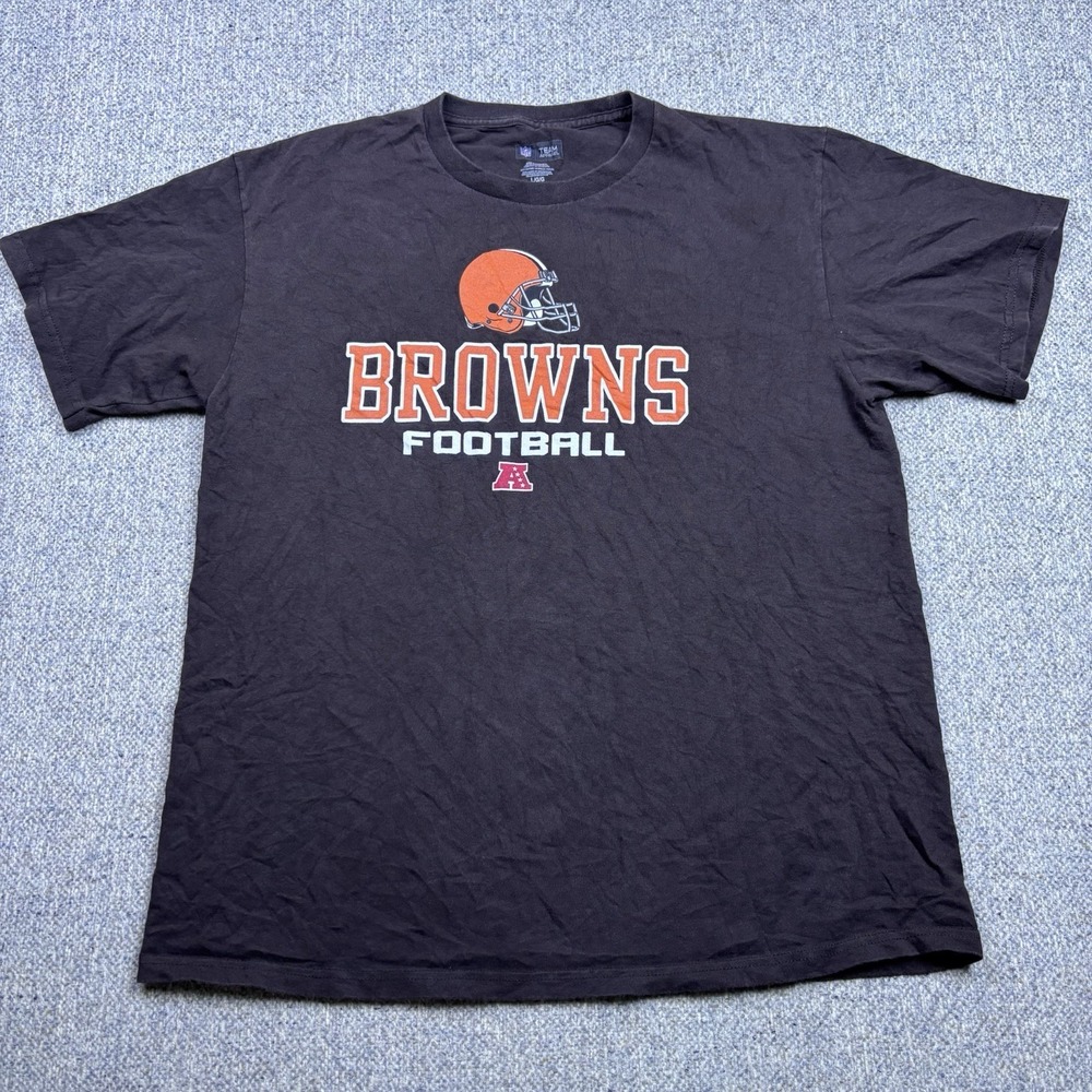 Cleveland Browns NFL Football T-Shirt Men's Large  Brown Short Sleeve
